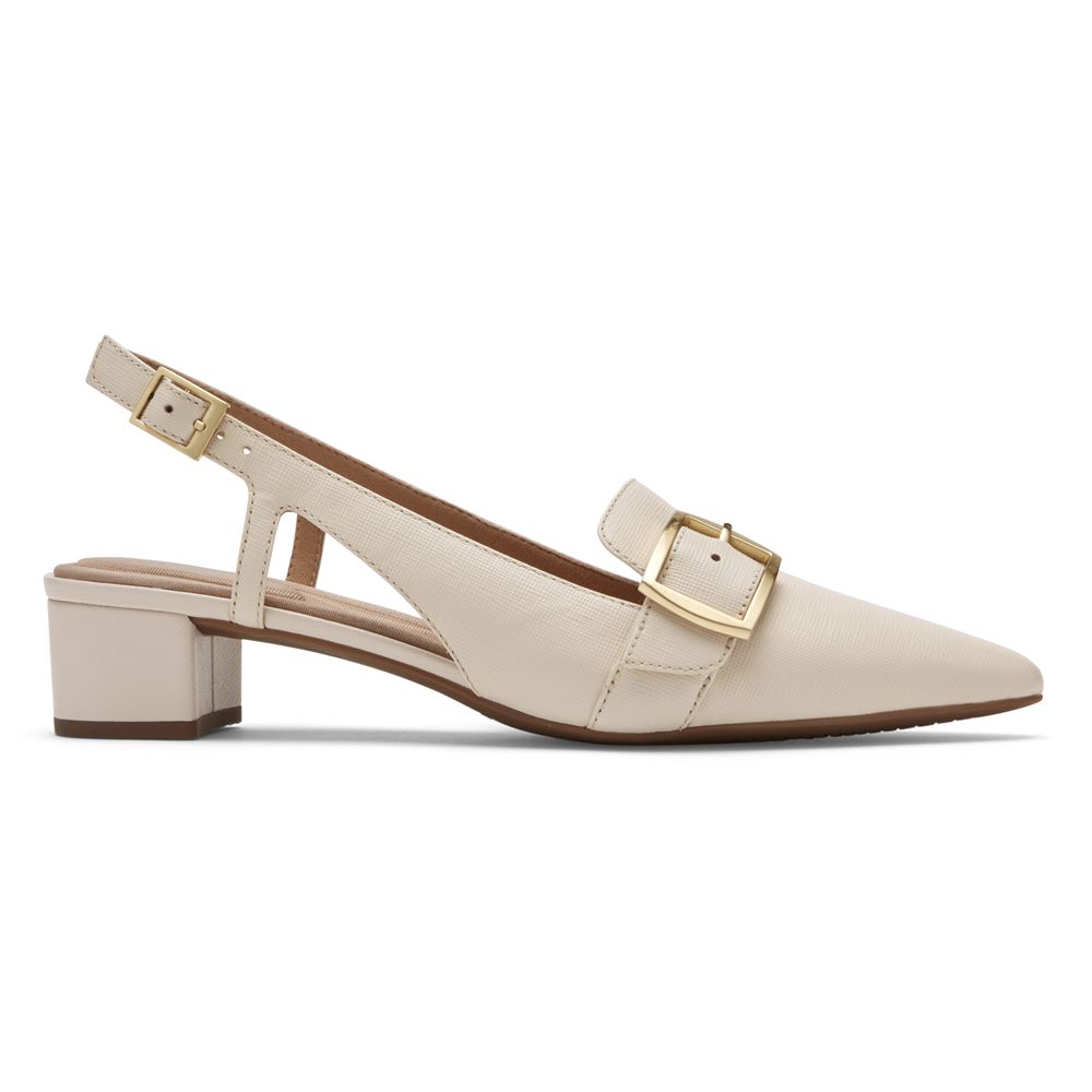 Rockport Total Motion Gracie Buckle Heel - Womens Pumps - Beige - NZ (SWU-956471)